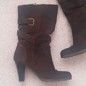VIVA-KK Twisted Leather Chocolate Boots